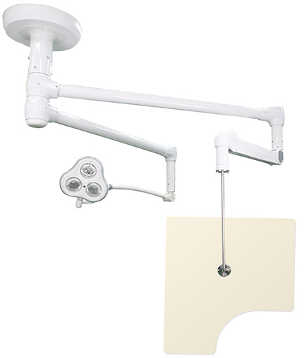 処置灯、防護板懸架アーム